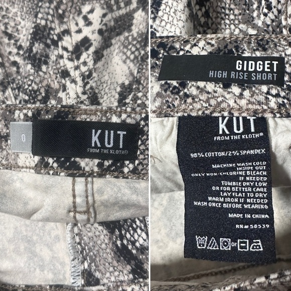 💙 Kut from the Kloth Gidget High Rise Snake Print Cut Off Shorts Women’s Size 0 - Picture 16 of 16